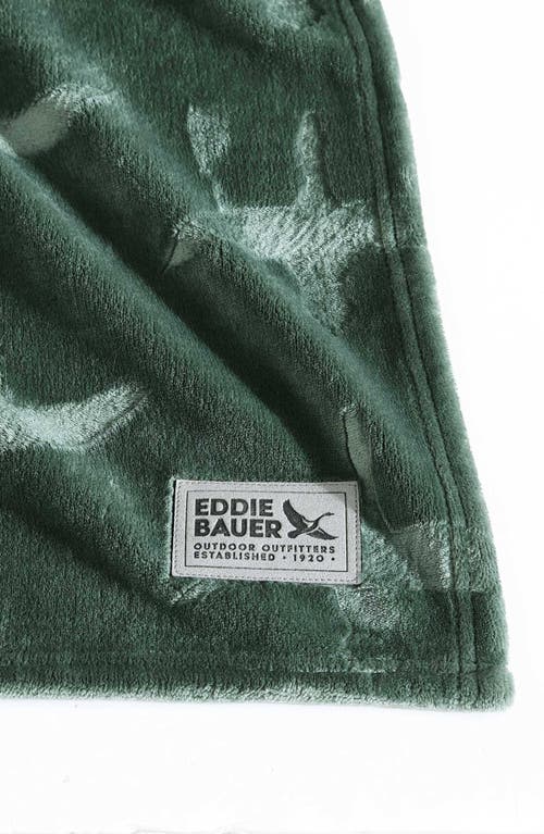 Eddie Bauer Geese Throw Blanket In Dark Green