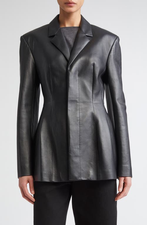 Fforme Dakota Molded Leather Blazer In Black