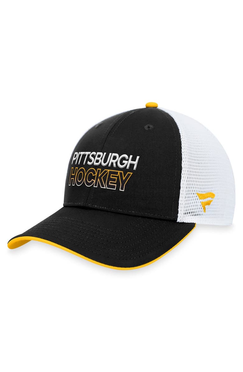 FANATICS Men's Fanatics Branded  Black Pittsburgh Penguins Authentic Pro Rink Trucker Adjustable Hat, Alternate, color, 