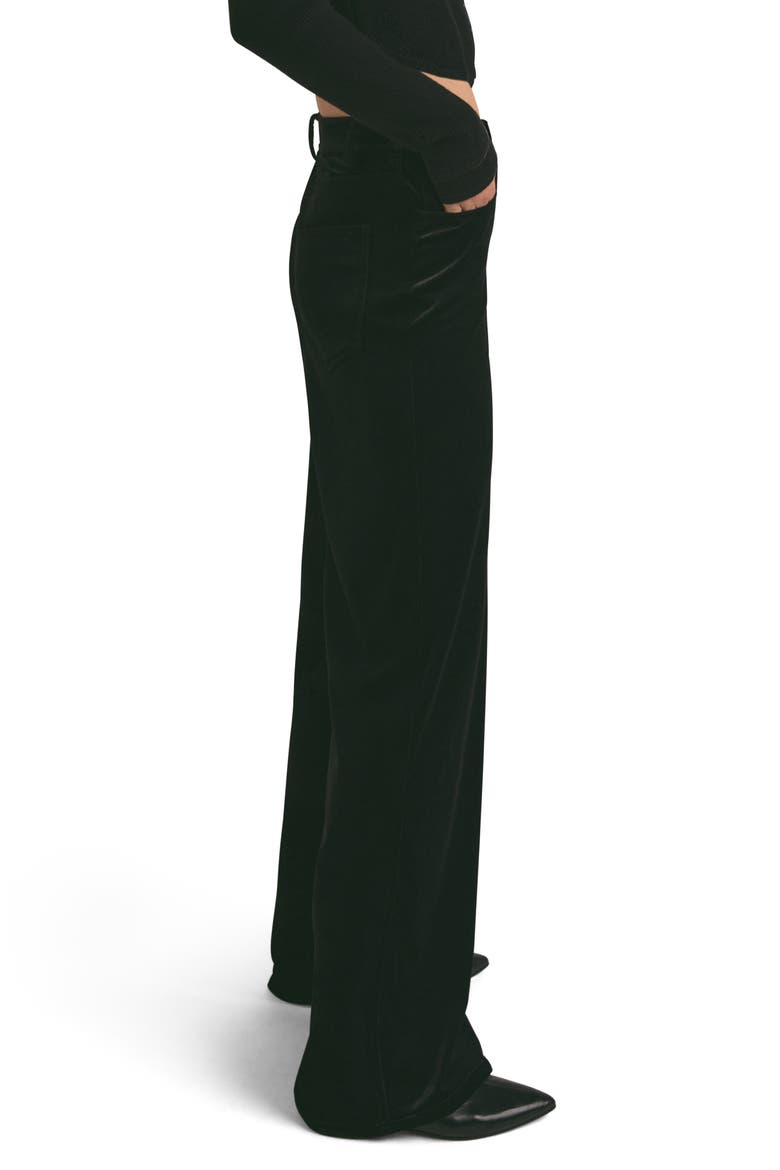 The Ollie Mid Waist Velvet Wide Leg Pants, Alternate, color, BLACK OUT