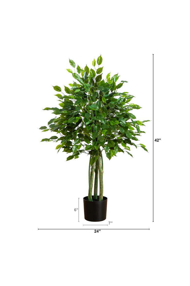 3.5-ft UV Resistant Artificial Ficus Tree, Alternate, color, Green
