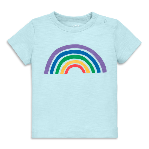 Shop Primary Baby Cutout Rainbow Tee In Saltwater