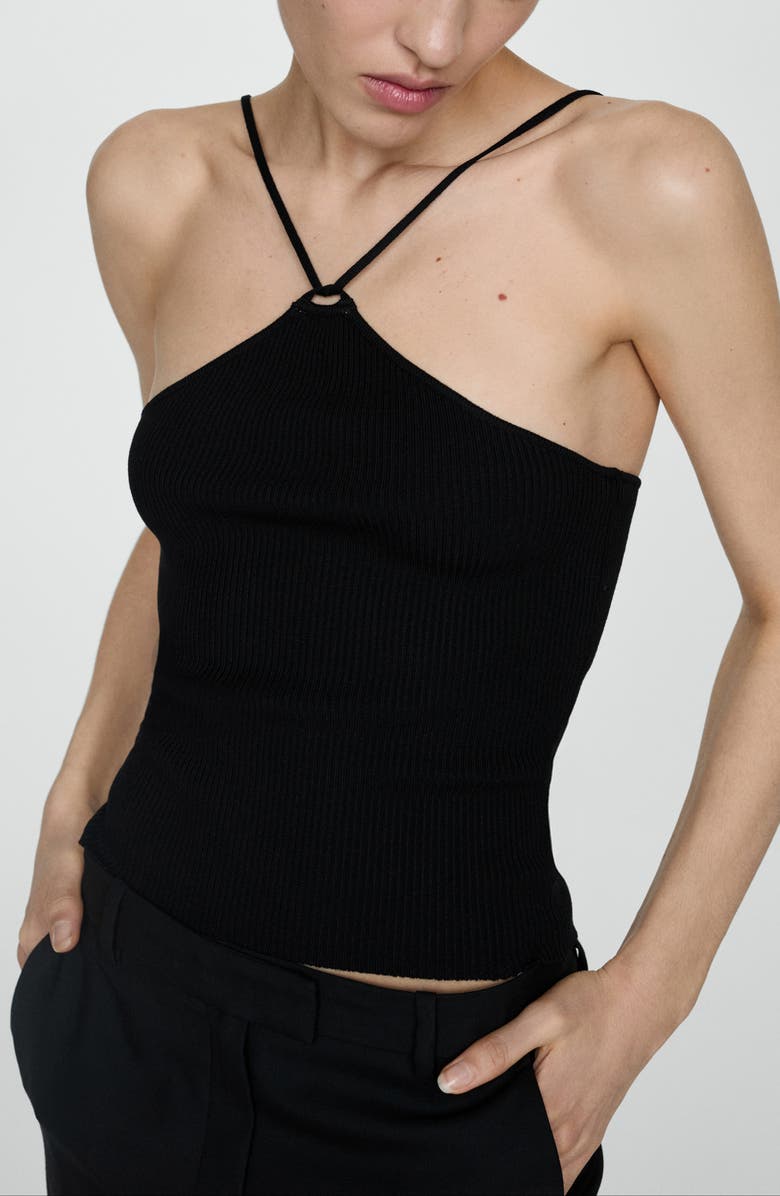 MANGO Twist Neck Knit Top, Main, color,