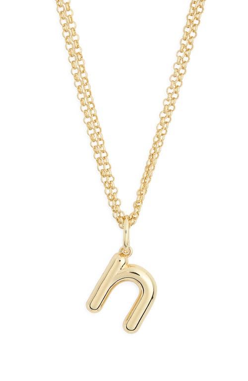 Leith Lowercase Initial Bubble Pendant Necklace In Gold