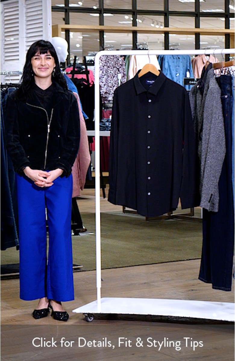 Leeward Trim Fit Solid Performance Button-Up Shirt, sales video thumbnail