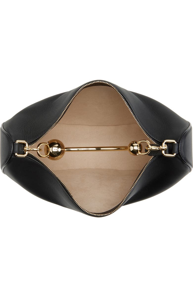 Strathberry Crescent Moon Leather Shoulder Bag, Alternate, color, Black