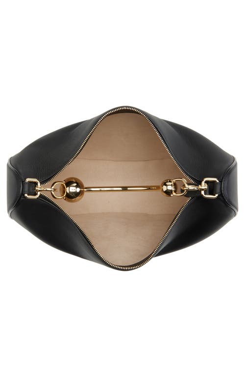 Strathberry Crescent Moon Leather Shoulder Bag In Black
