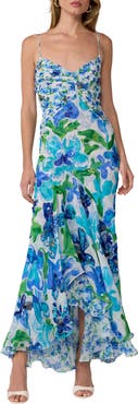 Diane von Furstenberg Eileen Floral Sequin High-Low Maxi Dress