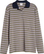 Hommegirls x Fruit of the Loom Stripe Long Sleeve Cotton Polo