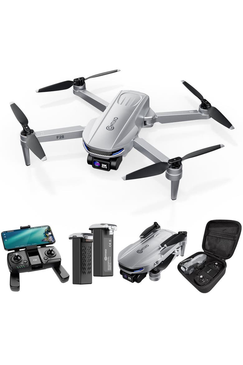 2K Foldable Camera Drone, Alternate, color, Grey