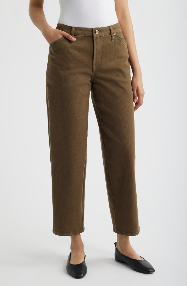 CITY BLUES High Waist Relaxed Straight Leg Jeans, Main, color, Olive