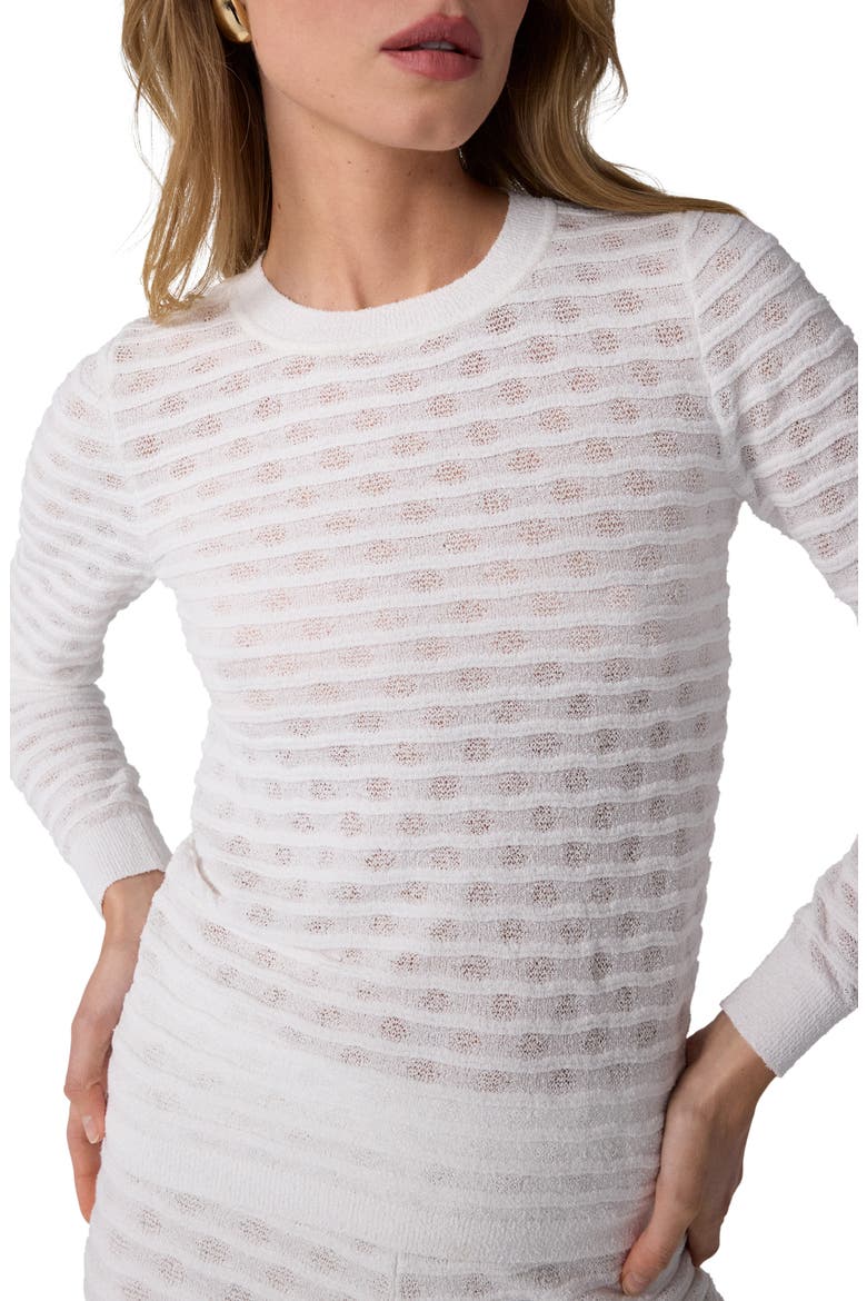 Annie Texture Stitch Sweater, Alternate, color, WHITE
