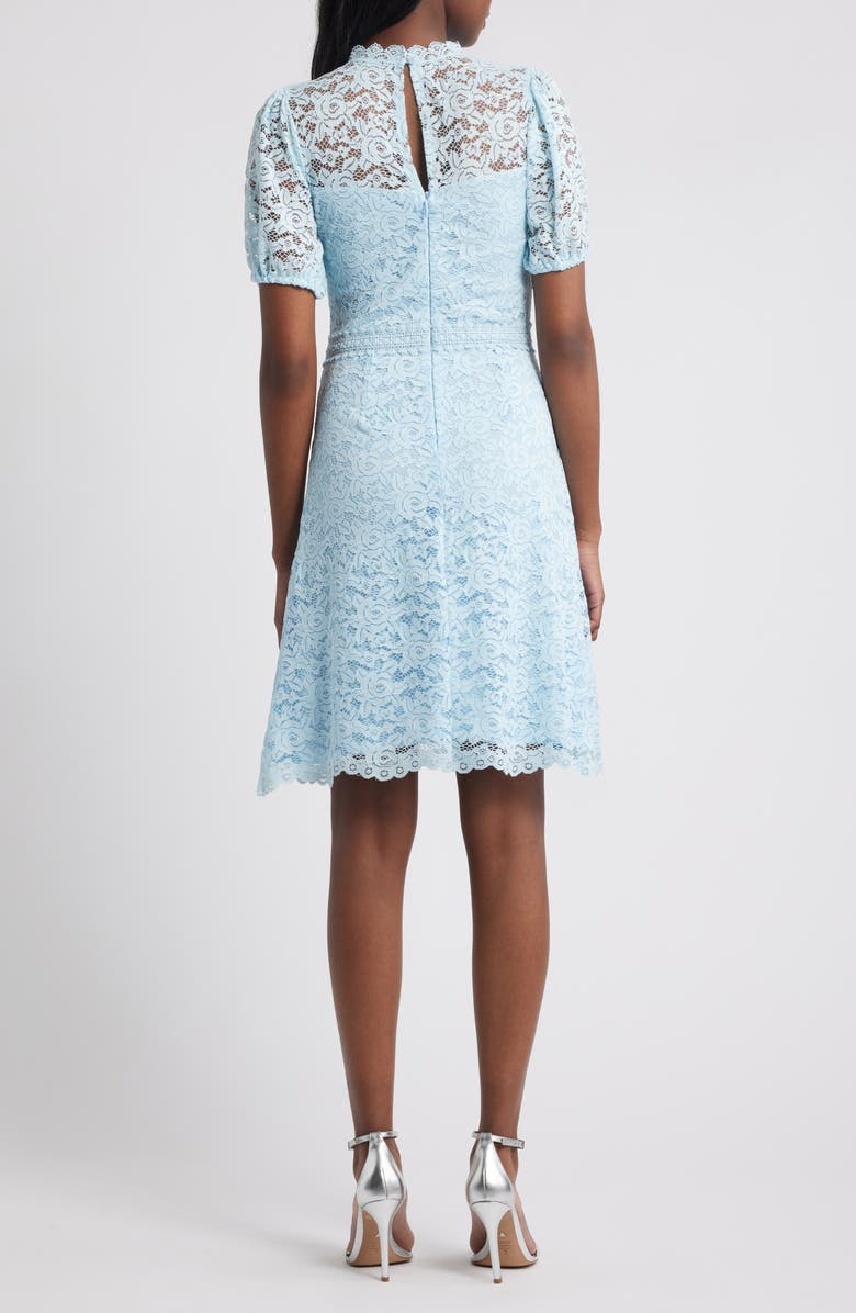 Lipsy Puff Sleeve Lace Minidress, Alternate, color, Blue