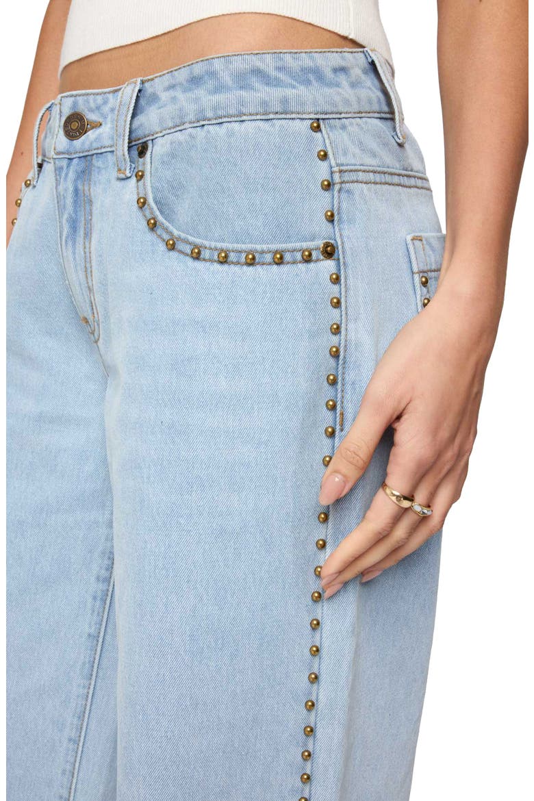 Stassie Stud Low Rise Wide Leg Jeans, Alternate, color, LIGHT-BLUE