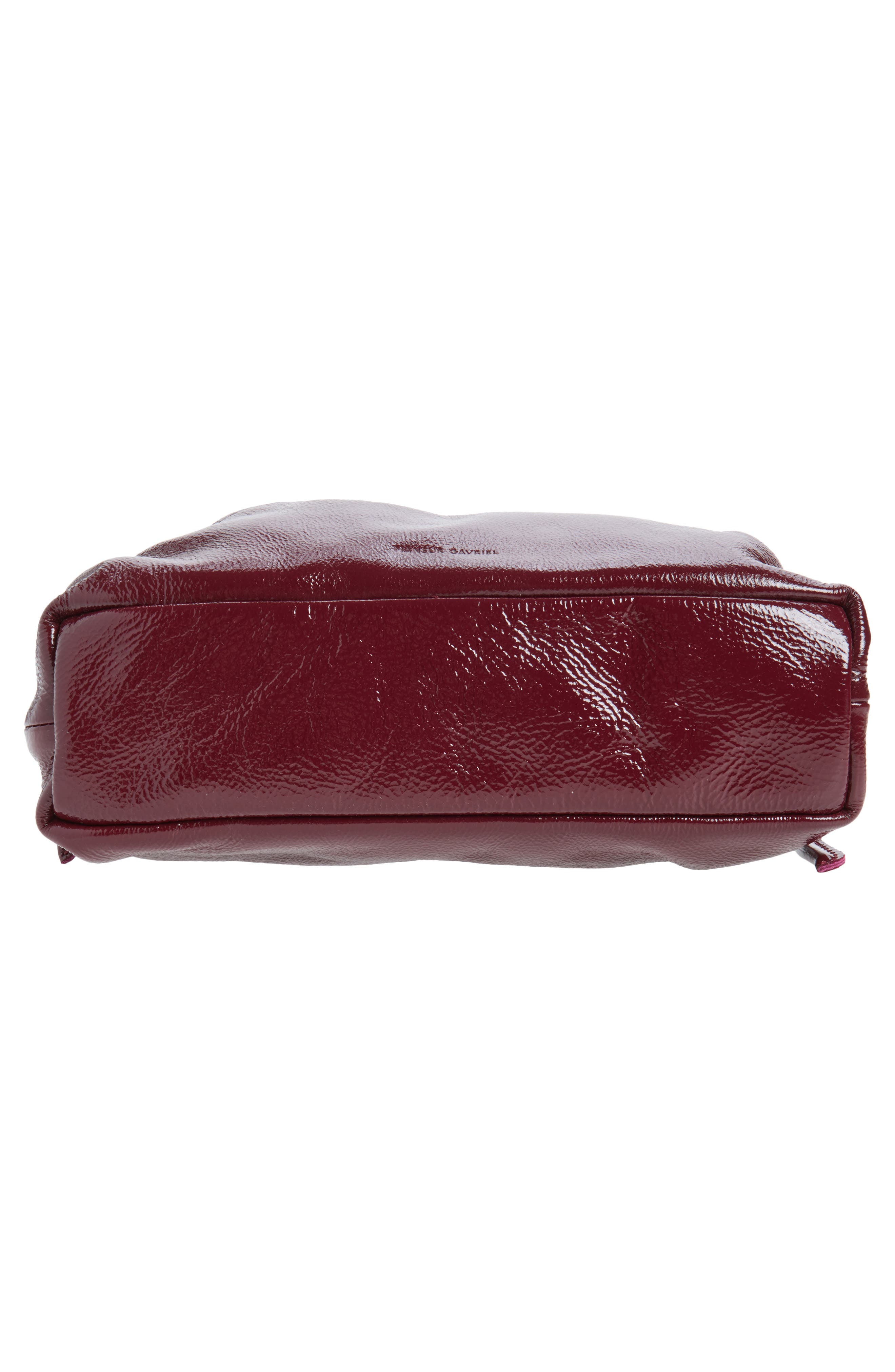 Mini Cloud Leather Clutch, Alternate, color, CLARET