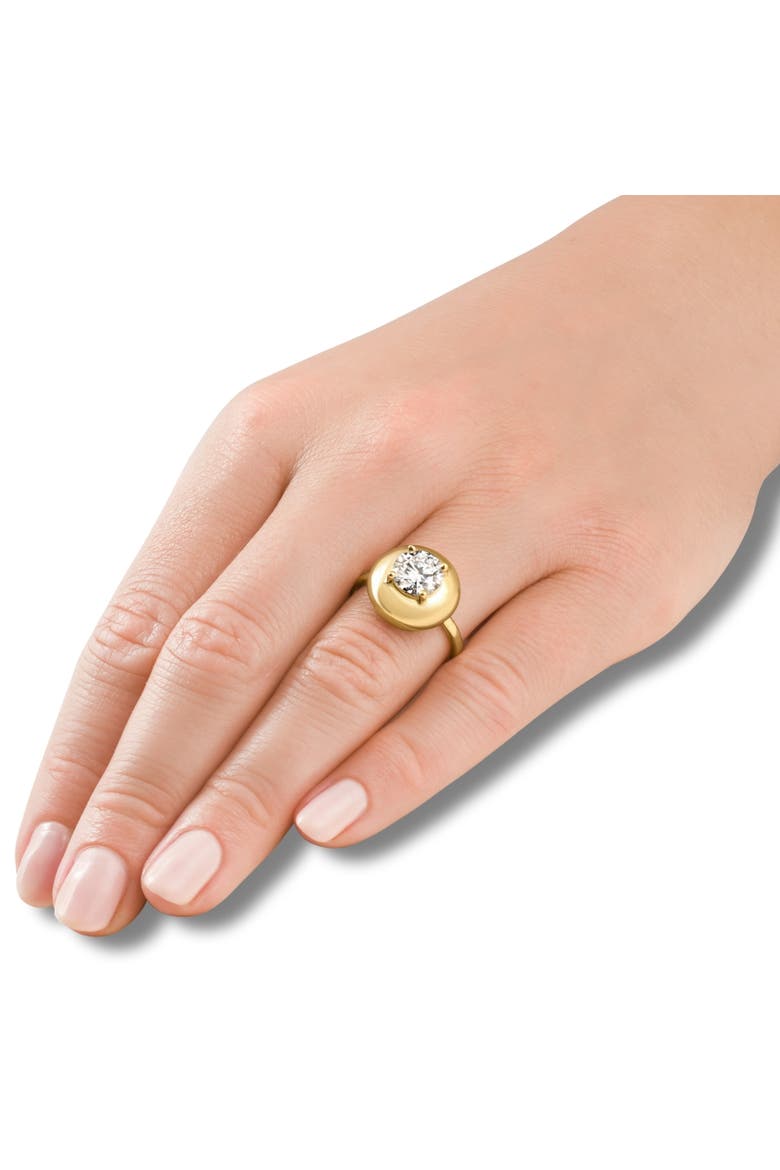 2Ct Diamond Bezel Stackable Button Engagement Ring Lab Grown, Alternate, color, 14k Yellow Gold
