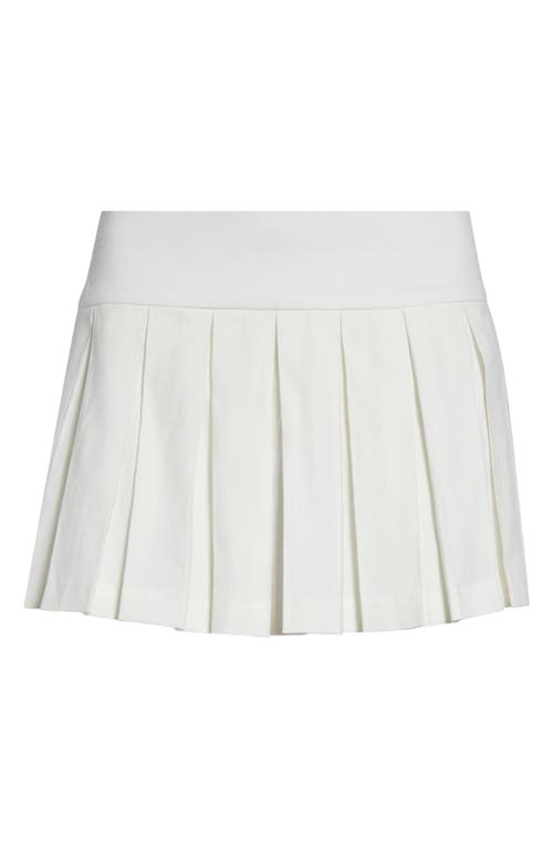 Alice And Olivia Alice + Olivia Emilie Pleated Linen Blend Skort In Off White