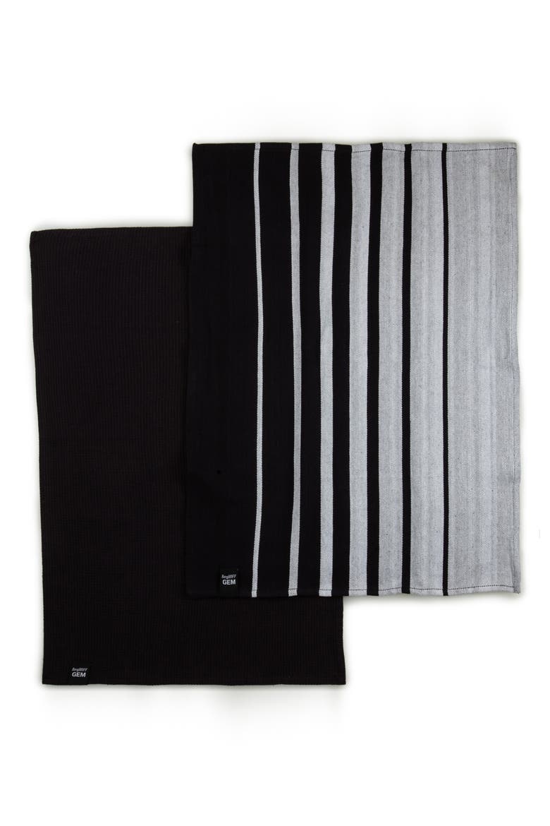 Gen 2-Piece Tea Towel Set, Main, color, BLACK