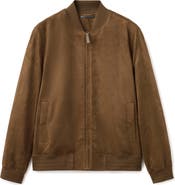 MANGO Faux Suede Bomber Jacket