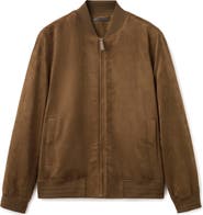 MANGO Faux Suede Bomber Jacket