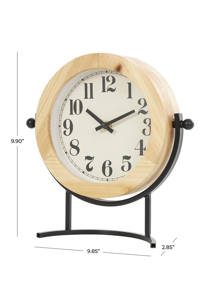 Modern Light Brown Wood Clock, Alternate, color, LIGHT BROWN