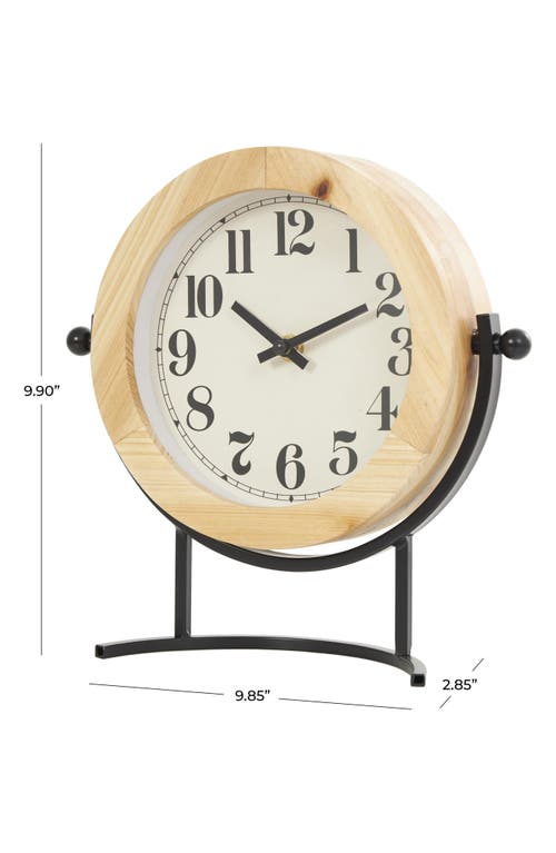 Vivian Lune Home Modern Light Brown Wood Clock In Light Brown