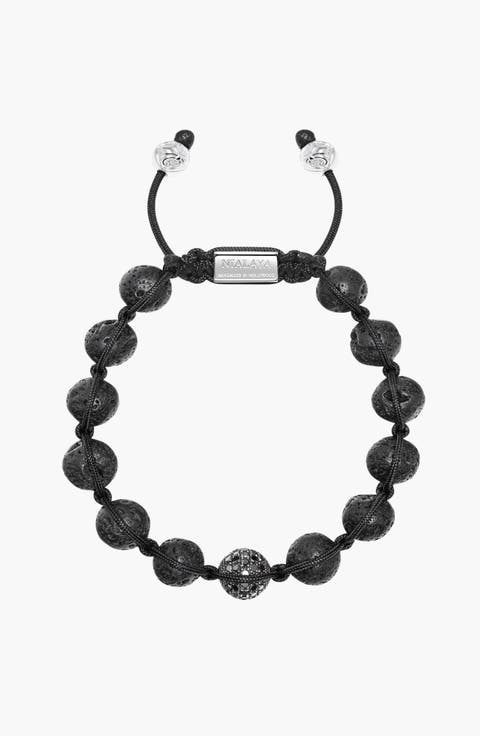 Black Diamond Lava Stone Beaded Bracelet