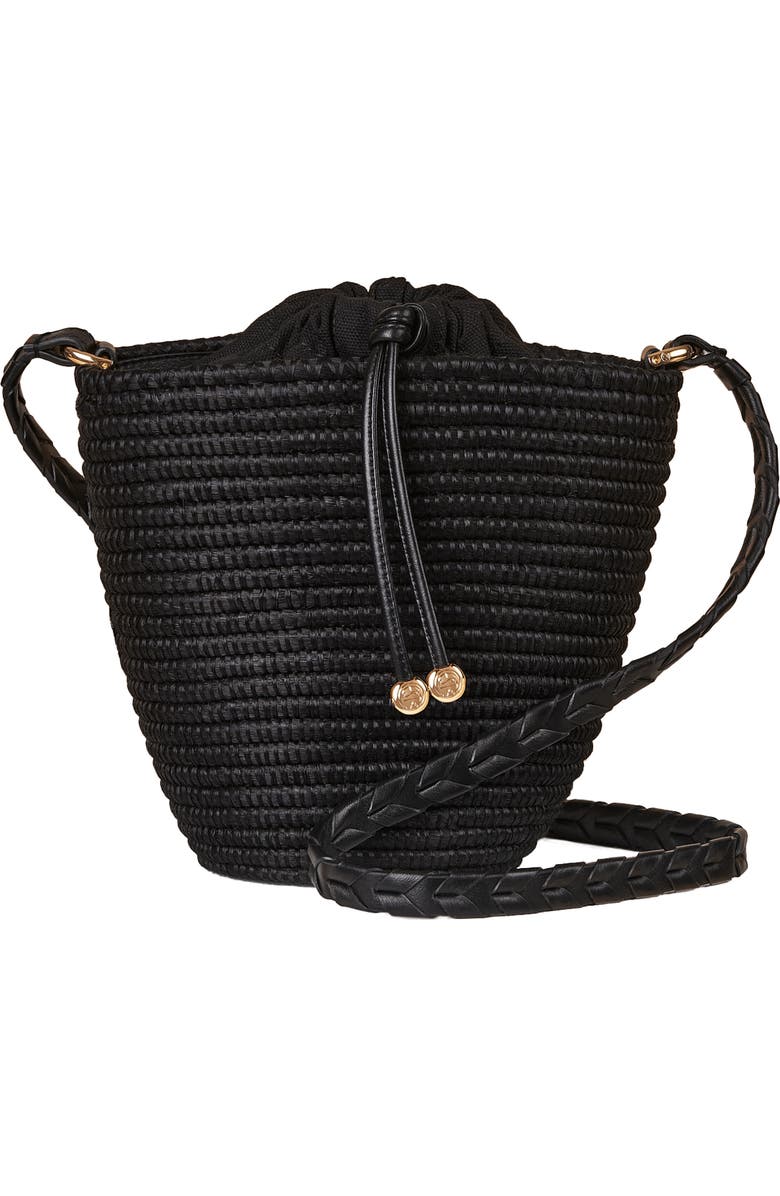 Cesta Collective Mini Fan Whipstitch Crossbody Basket Bag, Main, color, Black