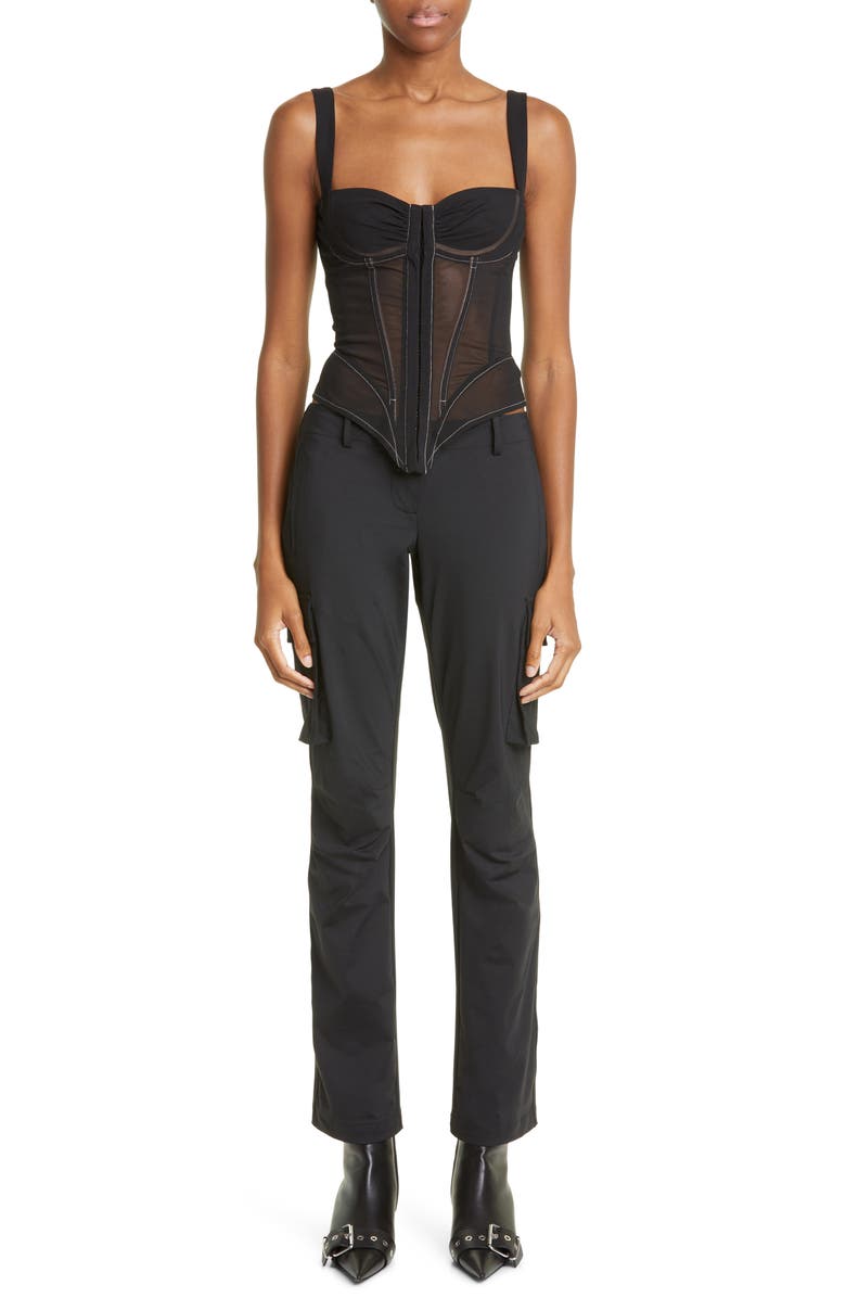 Miaou Deville Sheer Mesh Corset Top, Alternate, color, 