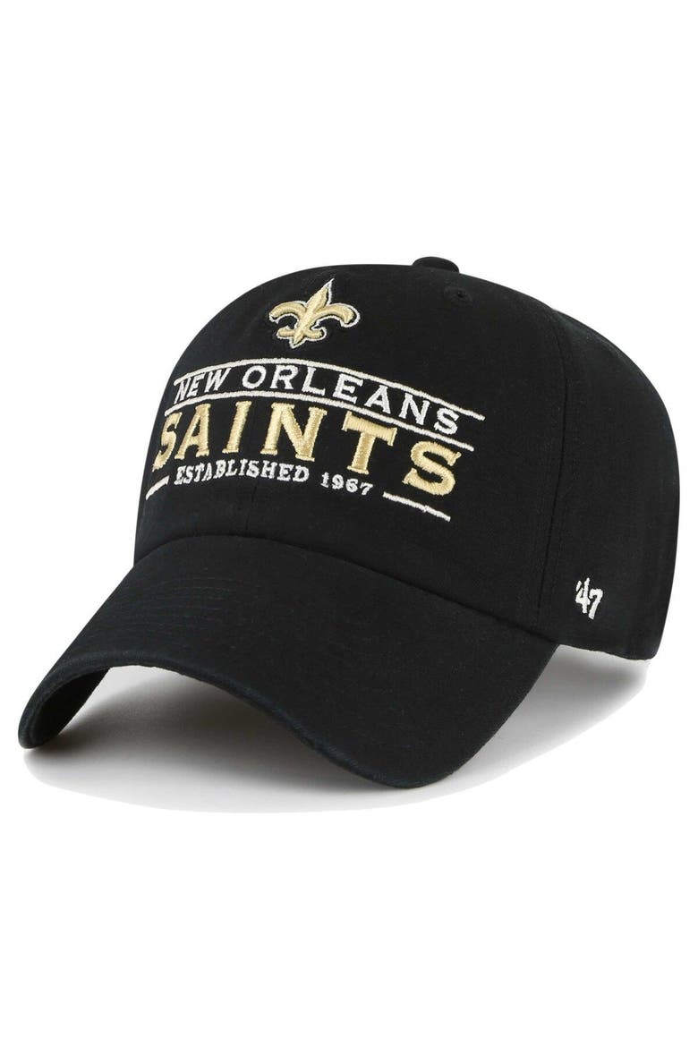 Men's '47 Black New Orleans Saints Vernon Clean Up Adjustable Hat, Main, color, Black