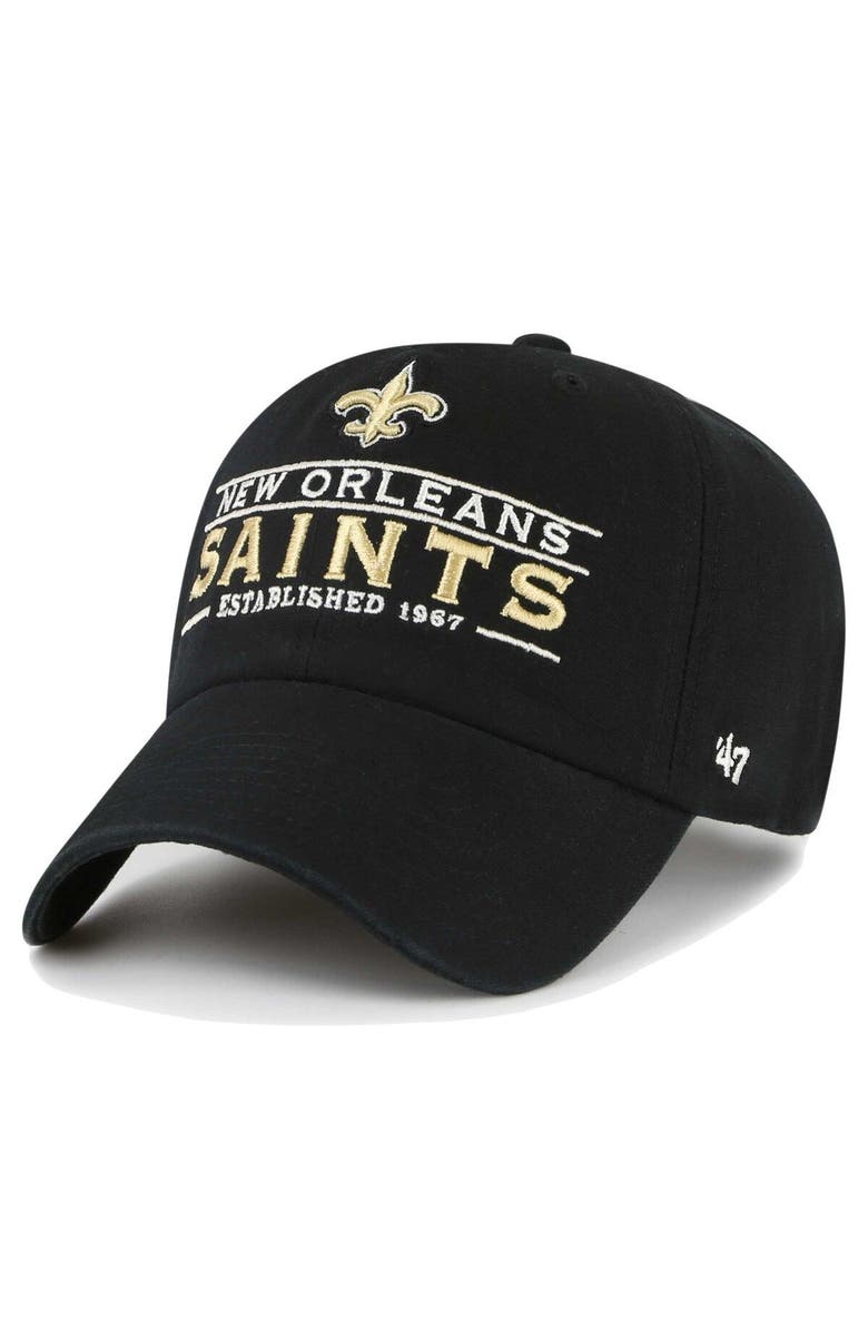 '47 Men's '47 Black New Orleans Saints Vernon Clean Up Adjustable Hat, Main, color, Black