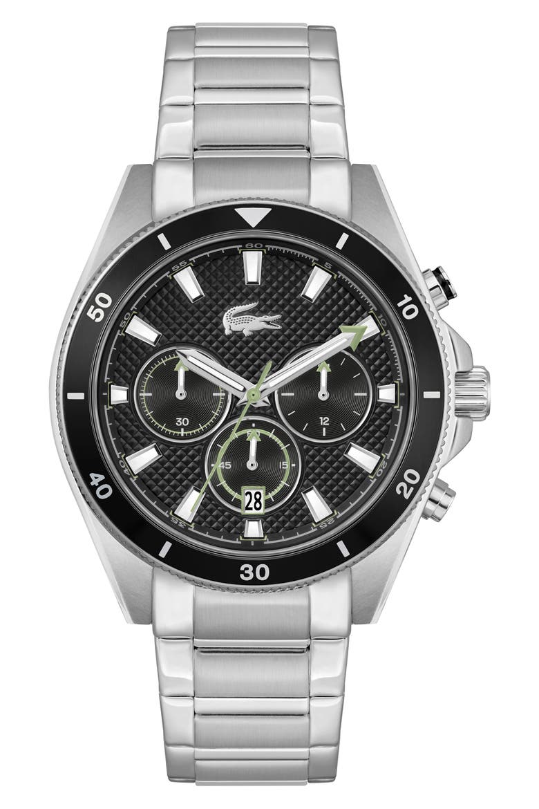 Mainsail Chronograph Bracelet Watch, 43mm, Main, color, BLACK