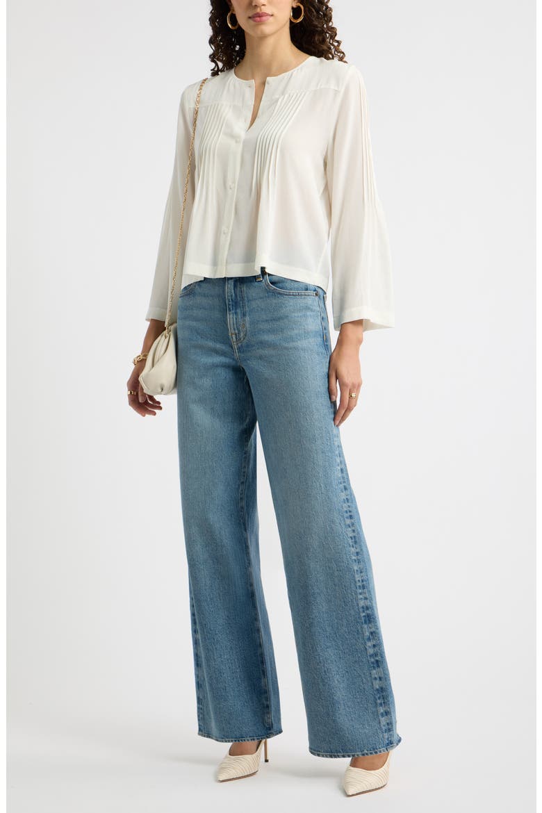 Pintuck Top, Alternate, color, IVORY PRISTINE