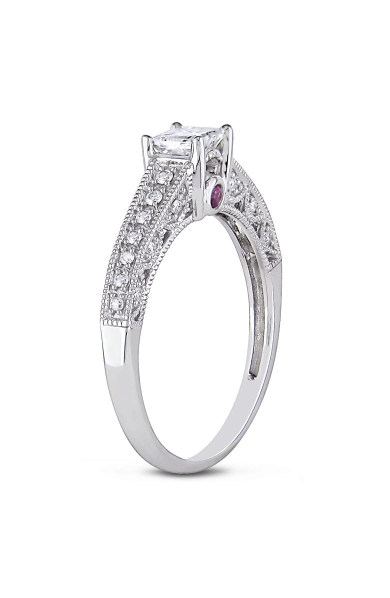 Julianna B. Diamond & Pink Sapphire Accent Engagement 14k, Alternate, color, 14K White Gold