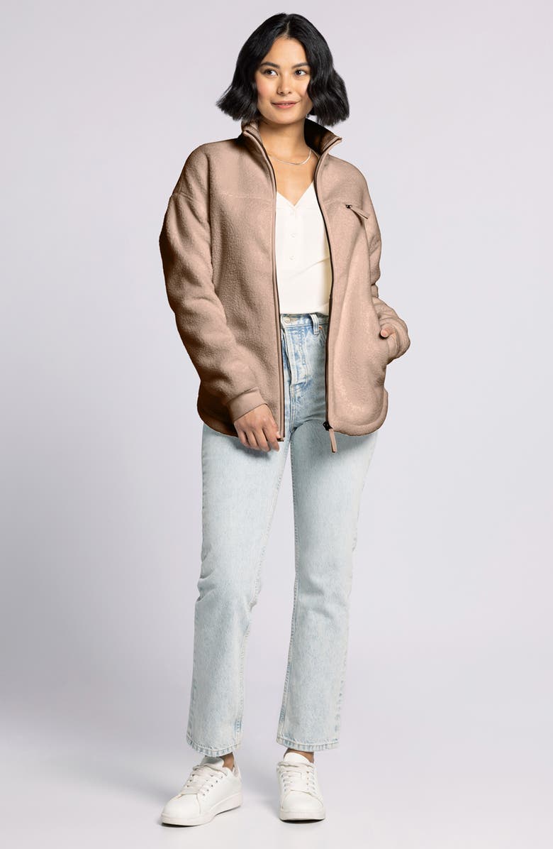 Thread & Supply Skye Fleece Zip Jacket, Alternate, color, Dusty Truffle