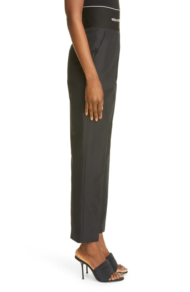 Alexander Wang Logo Waist Straight Leg Ankle Pants, Alternate, color,