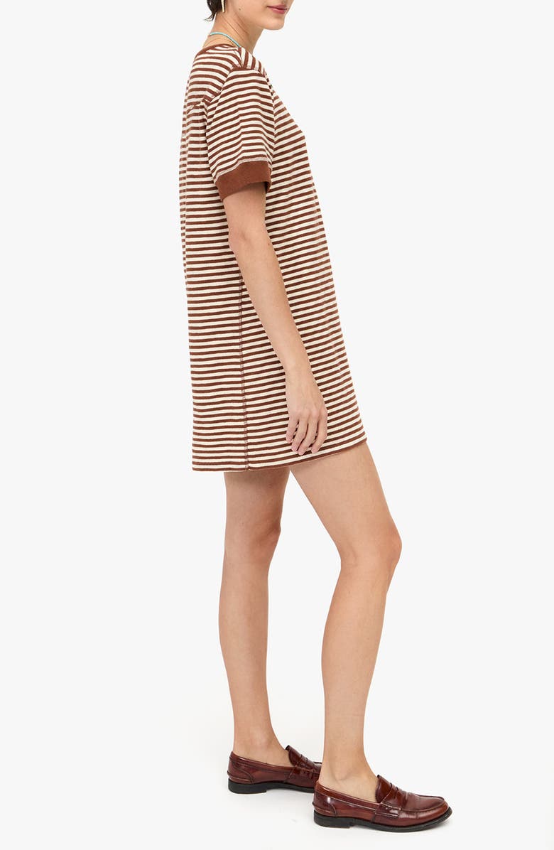 Clare V. Le Bateau Stripe Minidress, Alternate, color, Cream/ Chestnut