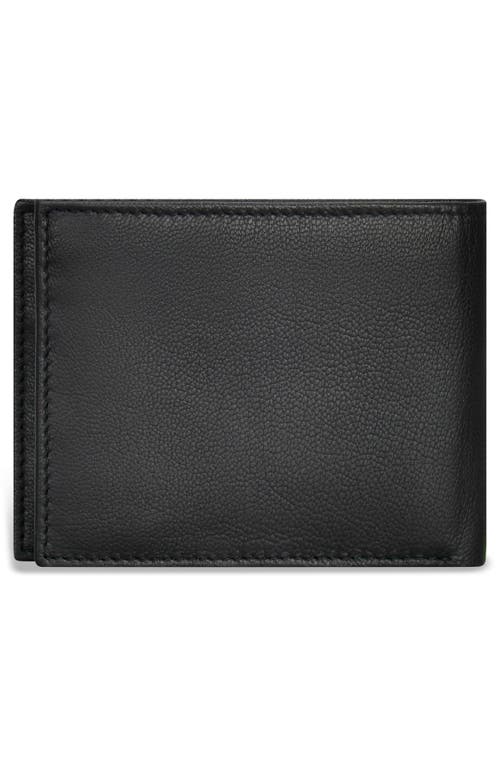 Shop Champs Iconic Id Flap Leather Bifold Wallet In Black/ivory
