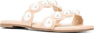 Fashion to Figure Sage Faux Pearl Studded Slide Sandal - Wide Width