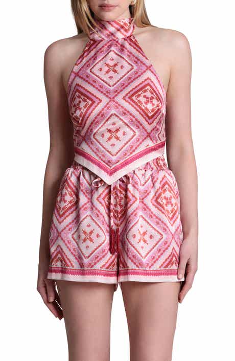 Scarf Print Halter Top