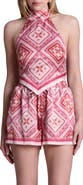 Avec Les Filles Scarf Print Halter Top