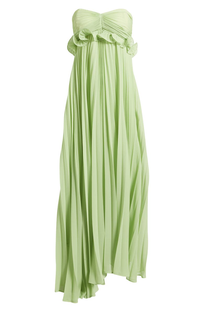 Delfi Collective Diana Strapless Chiffon Dress, Alternate, color, Lime
