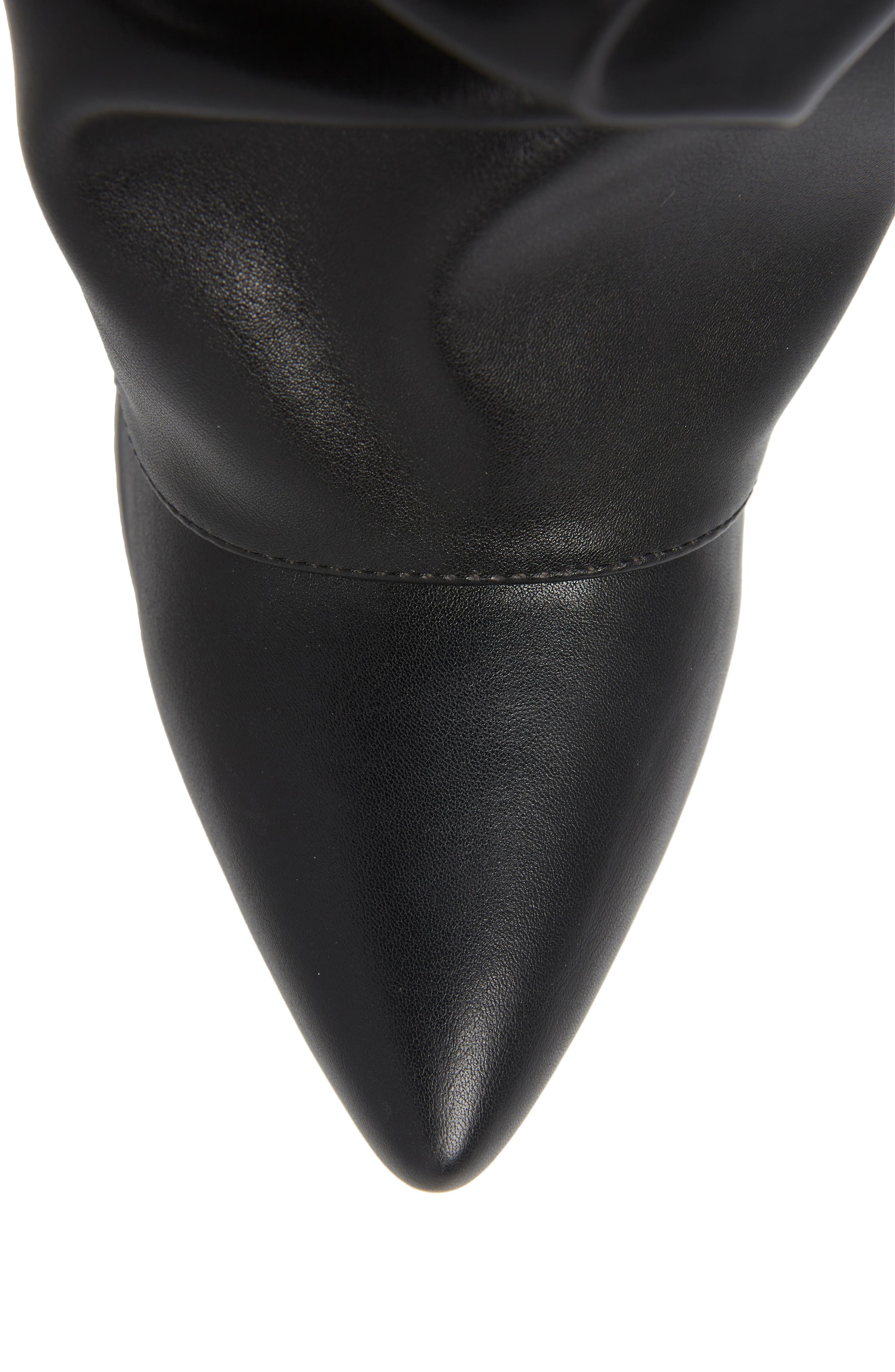 AZALEA WANG Zumma Foldover Slouch Pointed Toe Wedge Boot, Alternate, color, Black