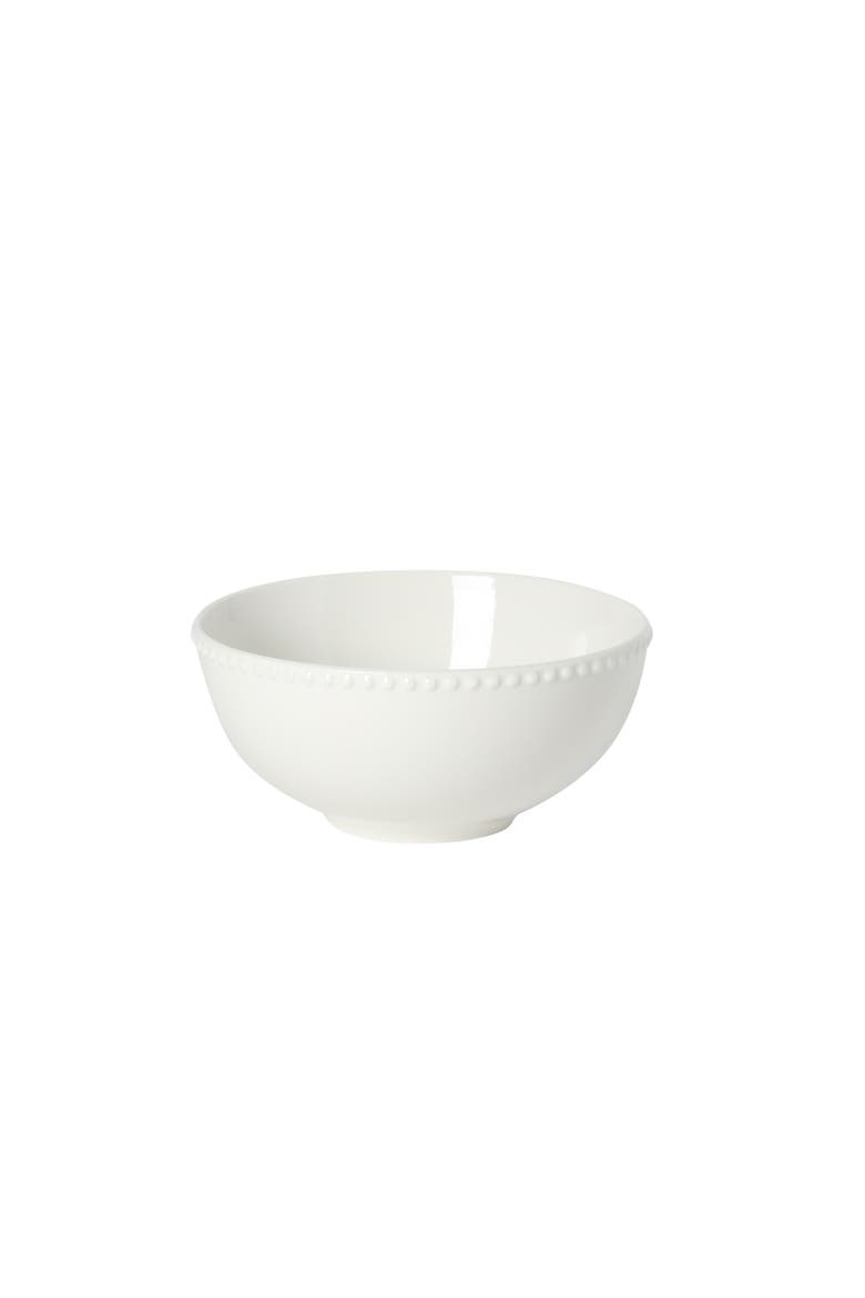 Caviara 12-Piece Beaded Rim Porcelain Dinnerware Set, Alternate, color, White