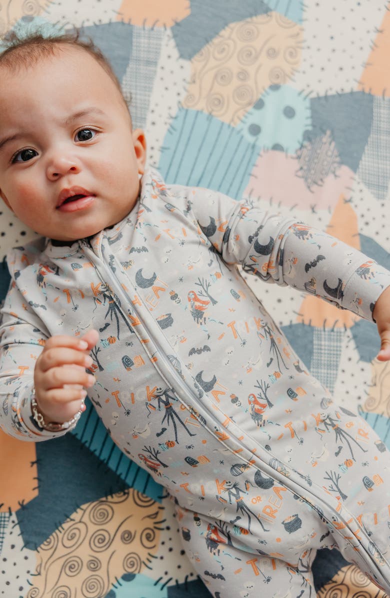 Copper Pearl Nightmare Before Christmas Zip-Up Footie Pajamas, Alternate, color, Ntmare Before Xmas