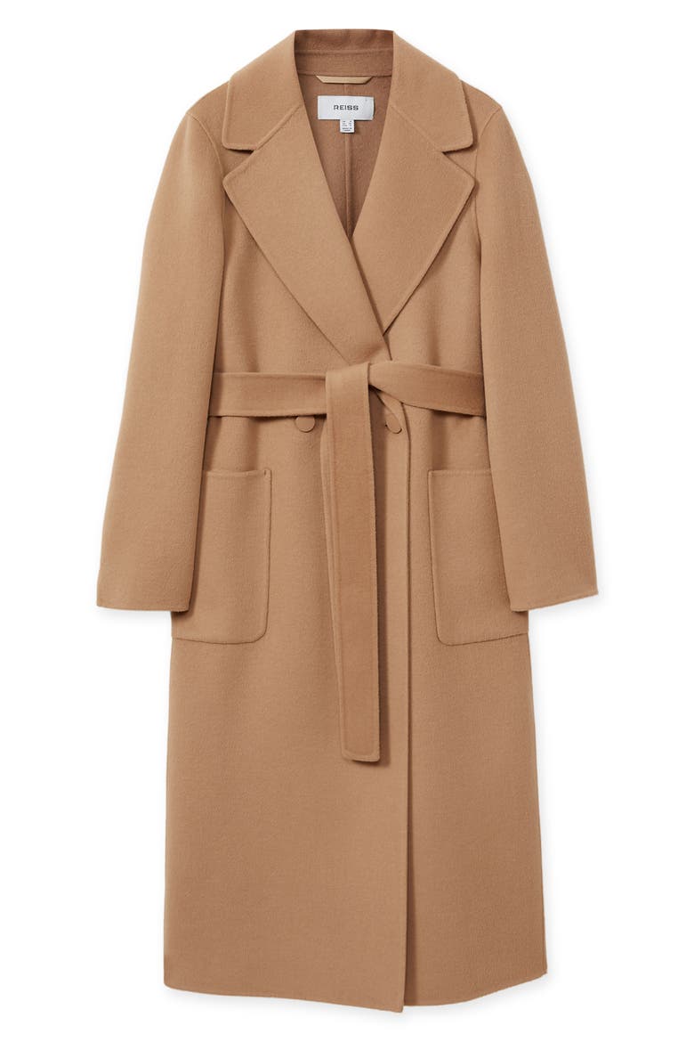 Lucia Belted Wool Blend Coat, Alternate, color, LIGHT CAMEL