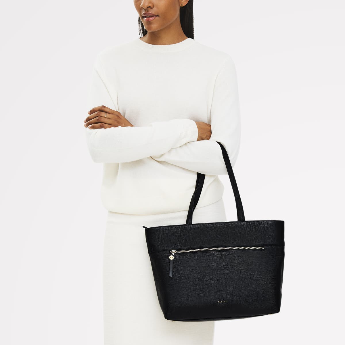 Radley Fountain Road Medium Ziptop Tote Bag, Alternate, color, Black