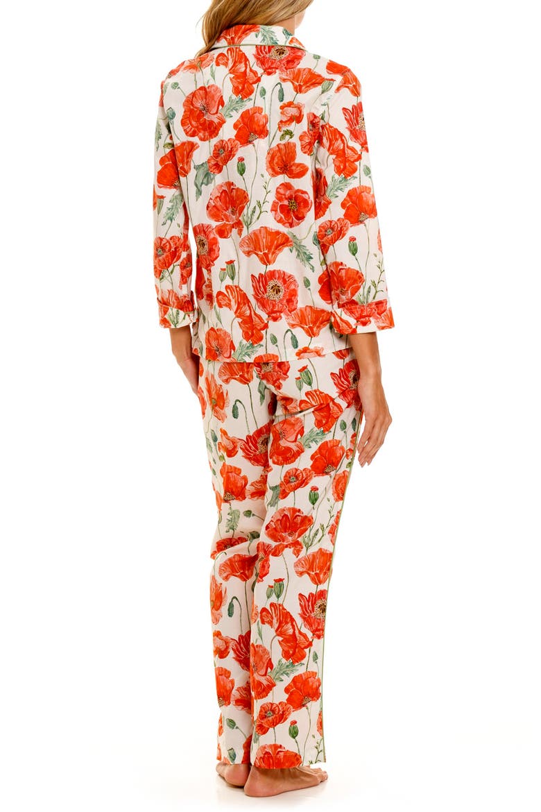 Emma Coquelicot Cotton Pajamas, Alternate, color, RED