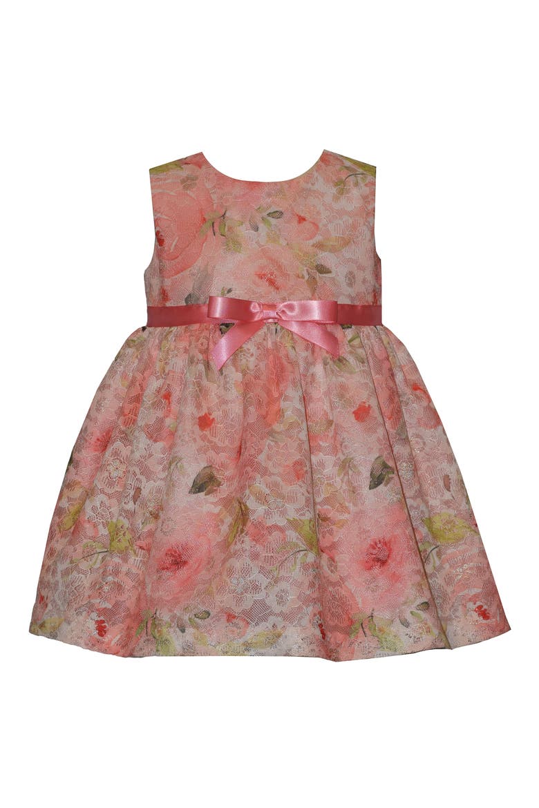 Kids' Floral Lace Party Dress & Knit Coat Set, Alternate, color, CORAL