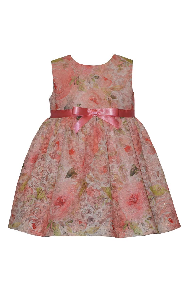 Iris & Ivy Kids' Floral Lace Party Dress & Knit Coat Set, Alternate, color, Coral